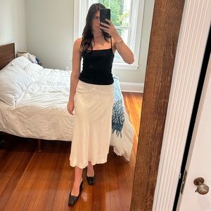 Tove white silk skirt
